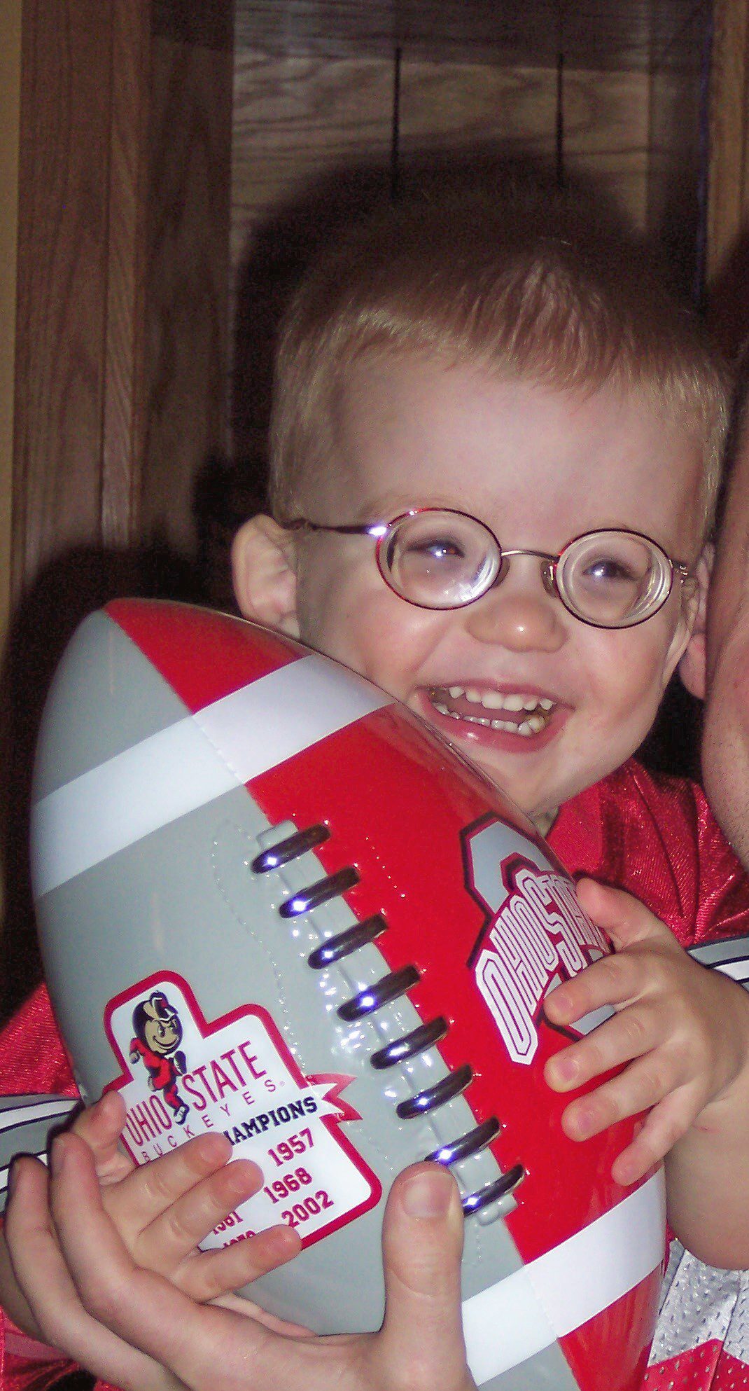 Even at age two, Full Speed knew he loved football