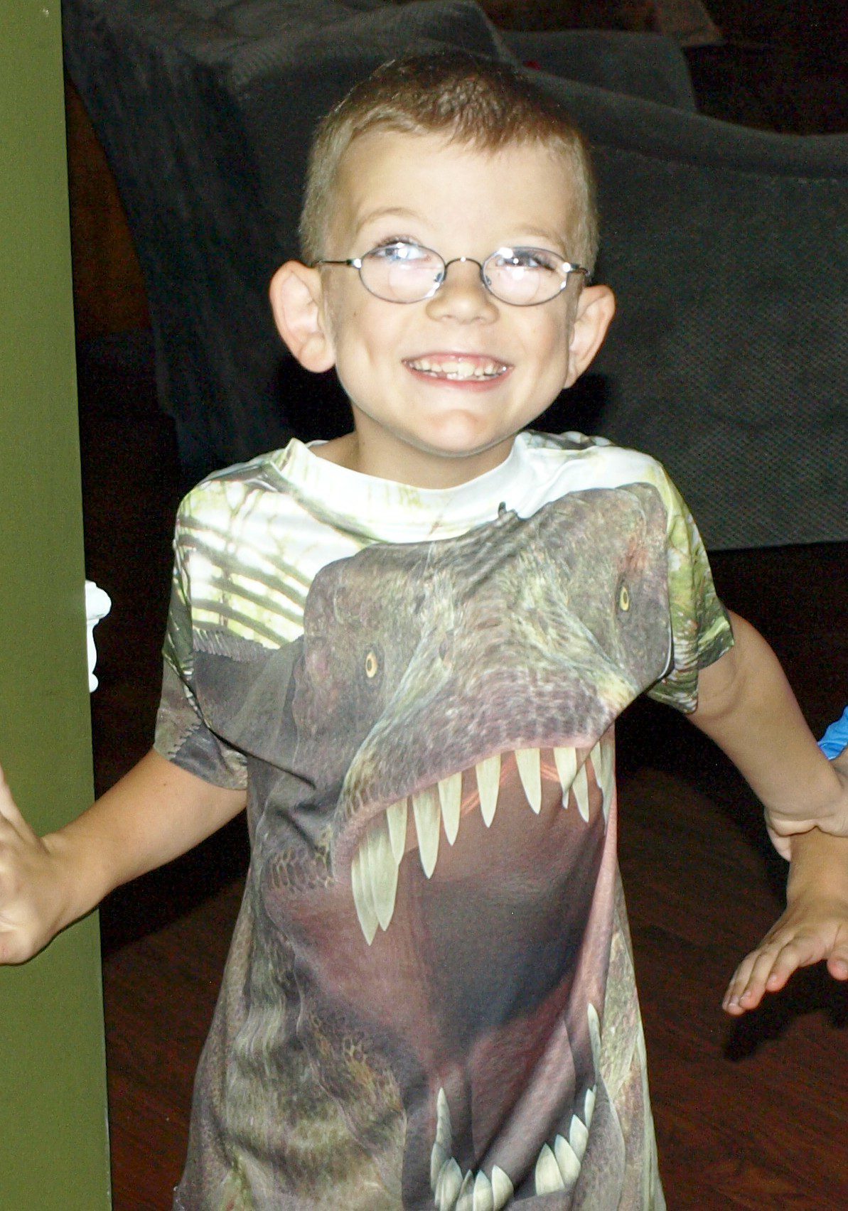 OLYMPUS DIGITAL CAMERA A happy Full Speed bounding down the stairs on the day of his actual birthday.